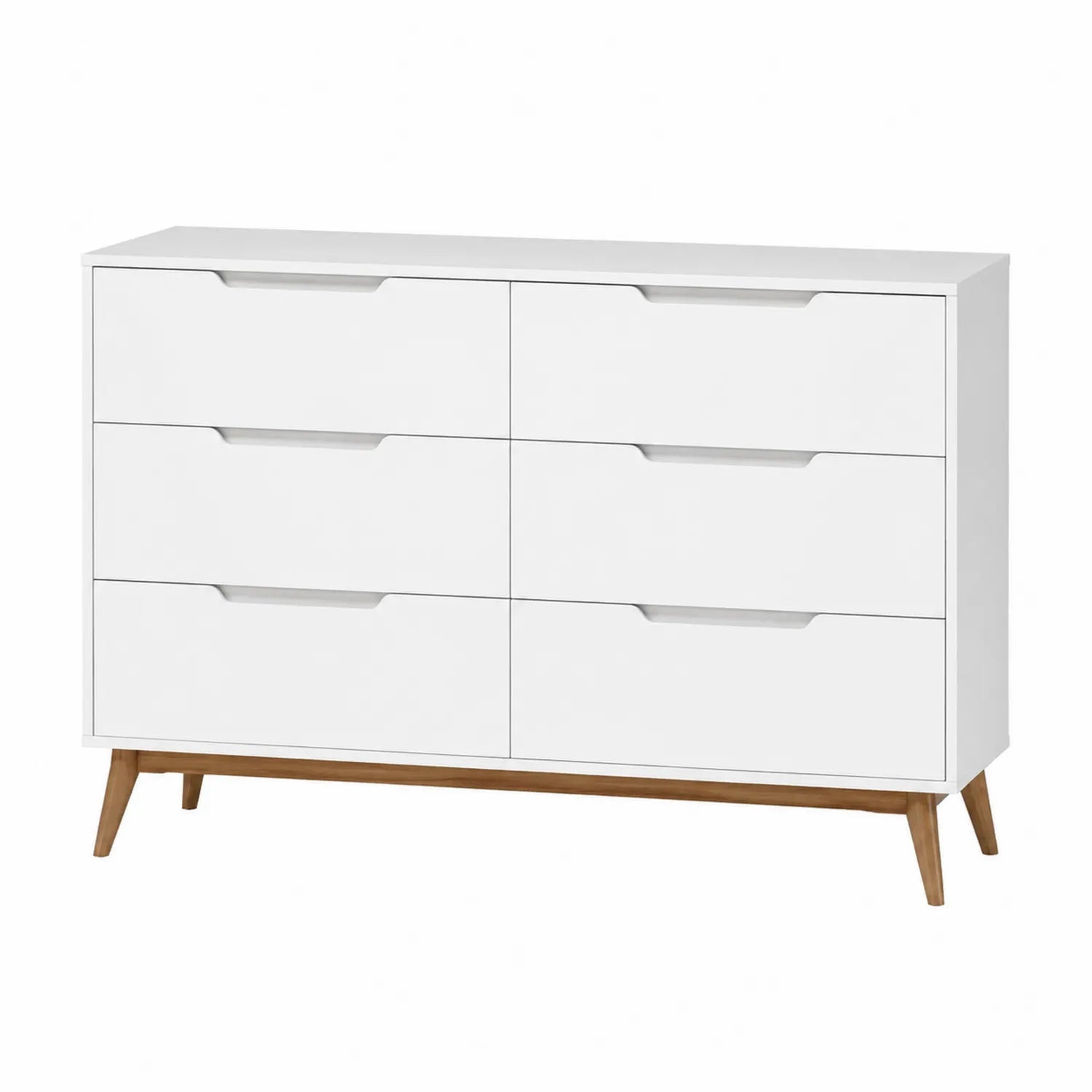 Komoda z sześcioma szufladami MDF Biały 120x40x75 cm