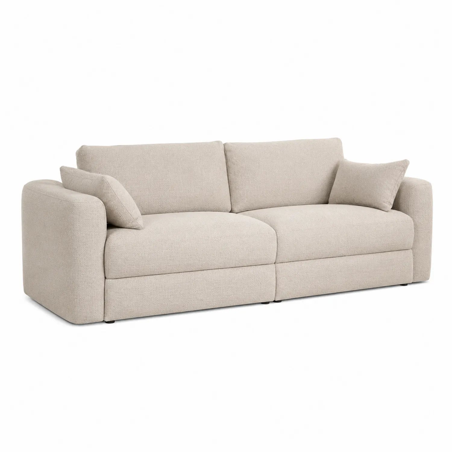 Sofa trzyosobowa z tkaniny beżowej 230x95 cm