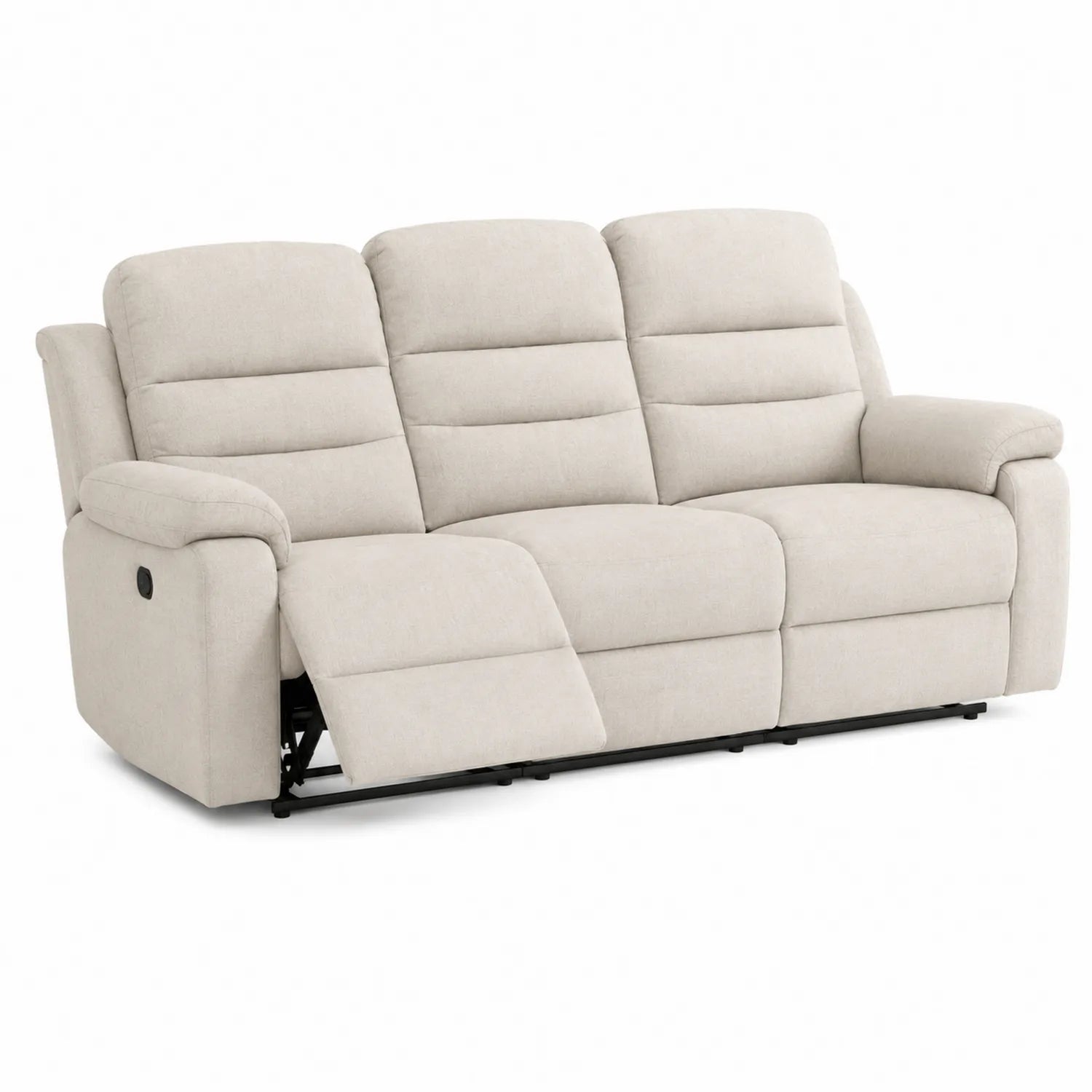 Beżowa sofa rozkładana 3-osobowa z tkaniny