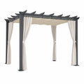 Aluminiowa pergola ogrodowa z zasłonami 3x4m Beżowy