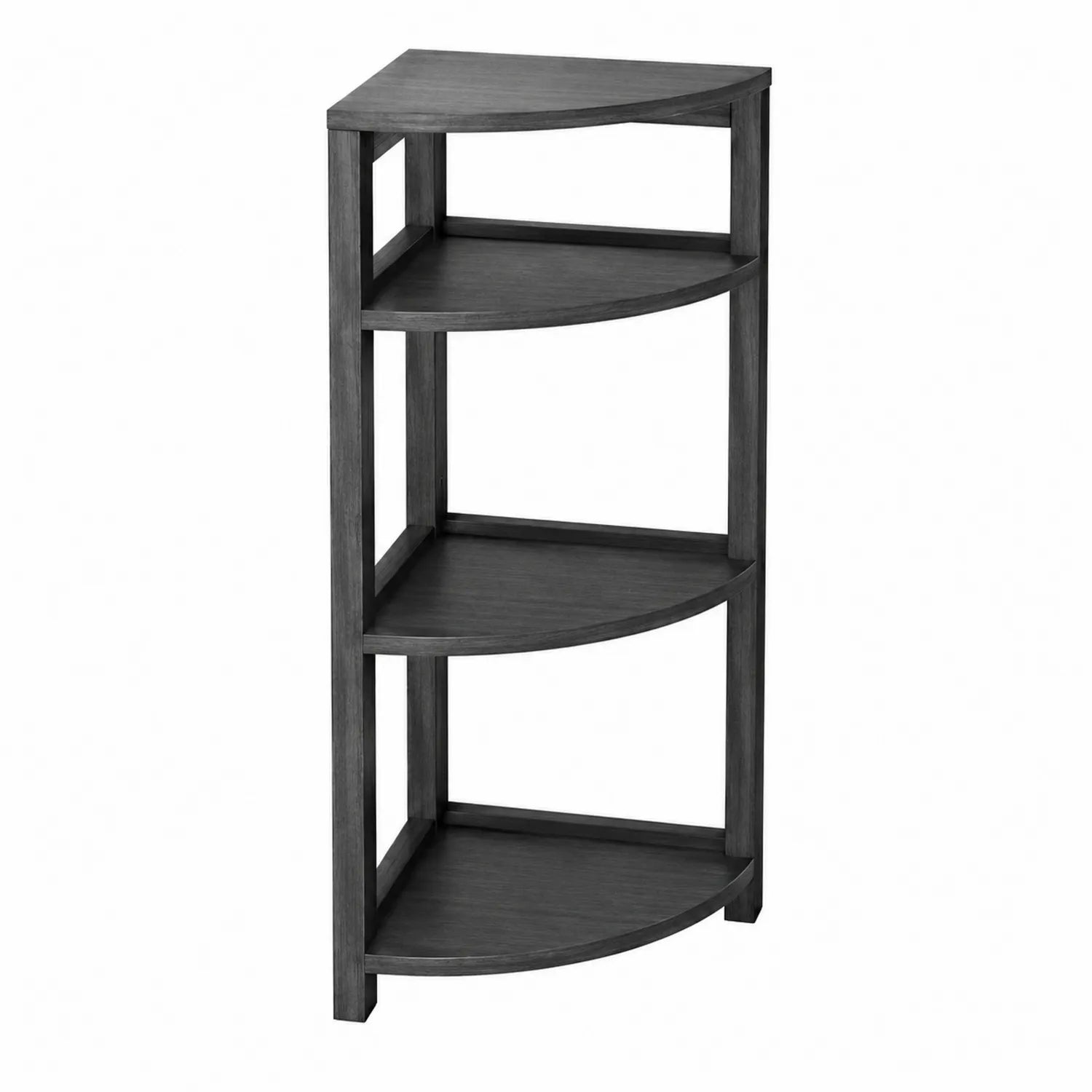 Regał narożny z płyty MDF półokrągły szary 80x34x34 cm