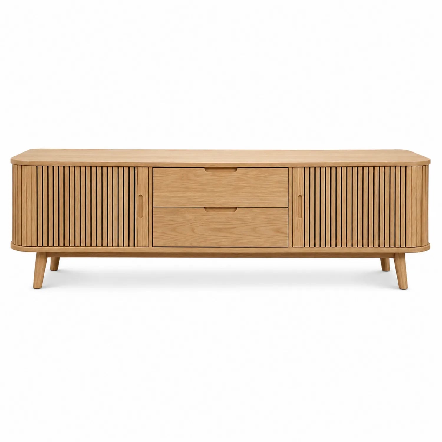 Szafka RTV drewniana dębowa jasnobrązowa 140x45x40 cm