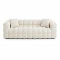 Sofa trzyosobowa z tkaniny poliestrowej Beżowy 220x95x70 cm