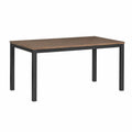 Stół jadalniany prostokątny drewno i metal czarny 150x90x75 cm