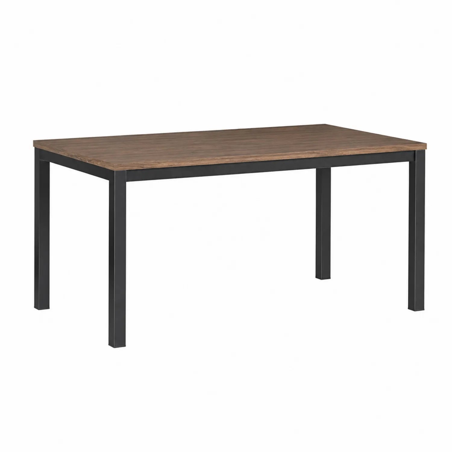 Stół jadalniany prostokątny drewno i metal czarny 150x90x75 cm
