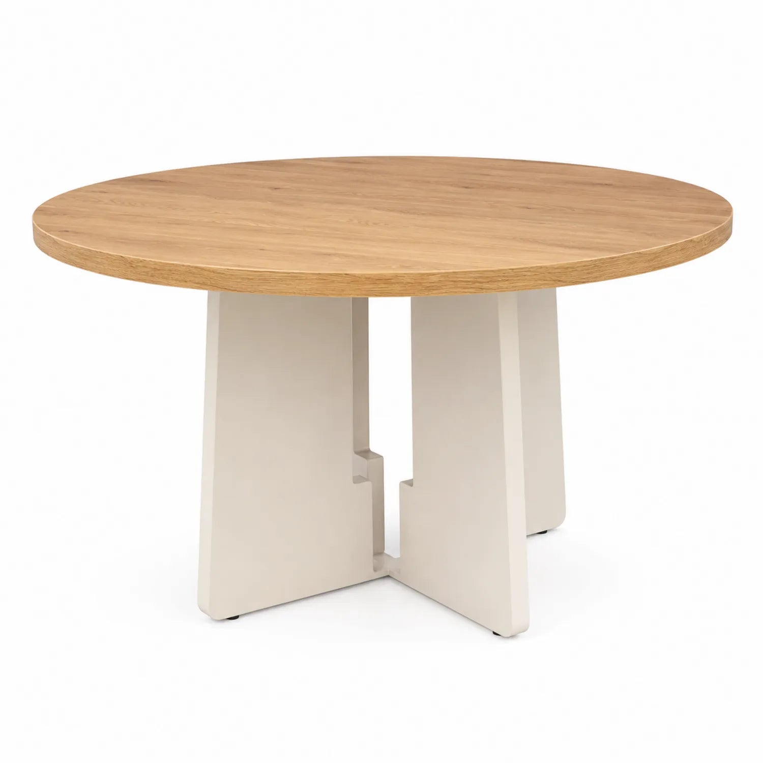 Stół jadalniany okrągły dąb MDF biały 120cm