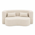 Sofa z tkaniny kremowa 200x90x75 cm