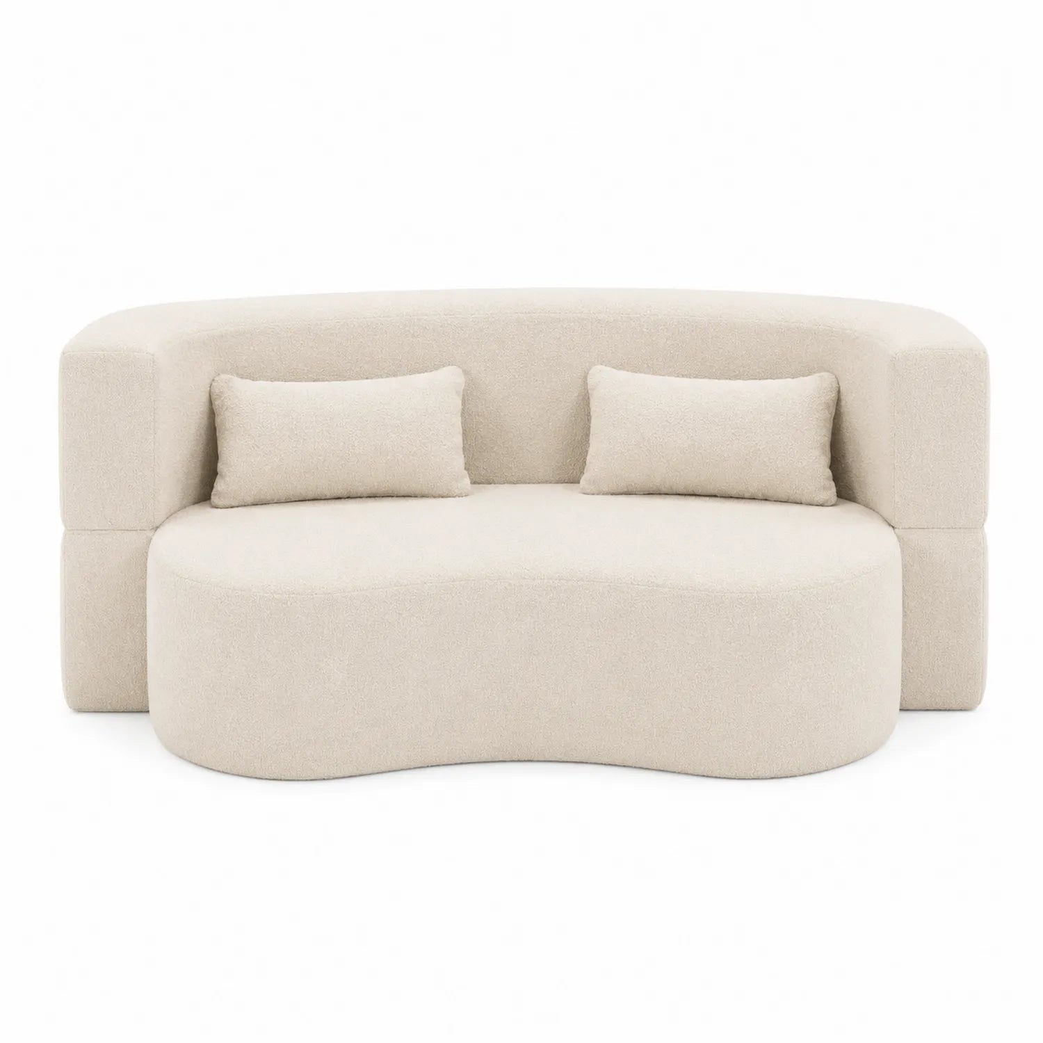 Sofa z tkaniny kremowa 200x90x75 cm