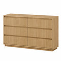 Komoda z sześcioma szufladami MDF i fornirem dębowym 120x40x80 cm