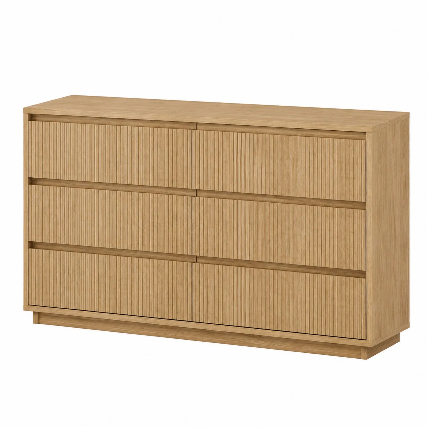 Komoda z sześcioma szufladami MDF i fornirem dębowym 120x40x80 cm