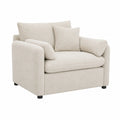 Sofa z tkaniny poliestrowej, beżowa, 110x100x85 cm