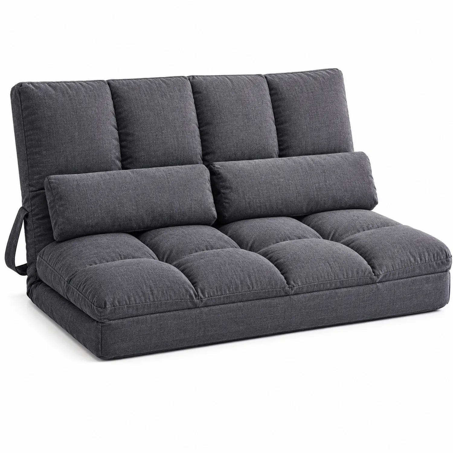 Sofa rozkładana z tkaniny poliester 120x80x40 cm Grafitowa