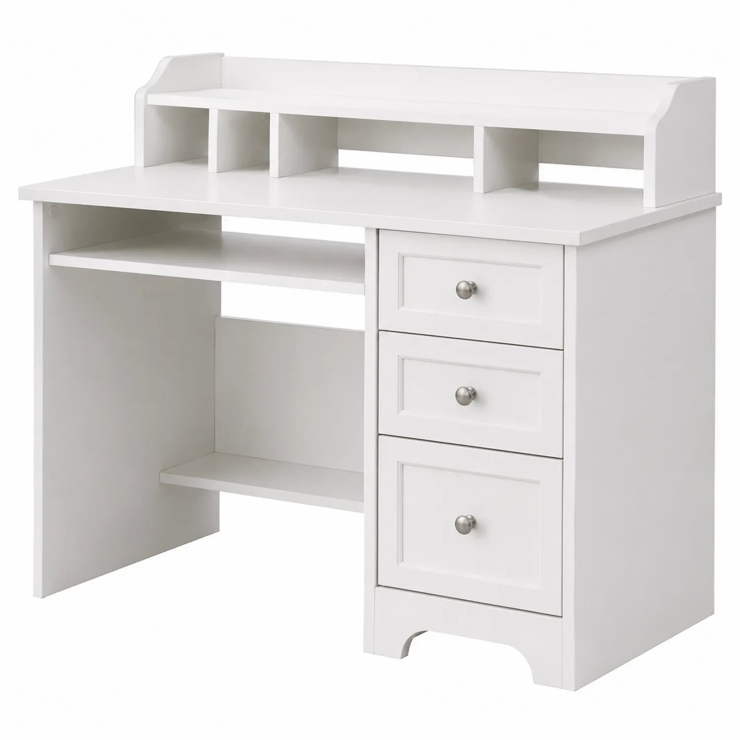 Biurko MDF Białe z Szufladami i Półkami 120cm