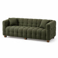 Sofa 3-osobowa z tkaniny bawełnianej zielona 200x85x70cm