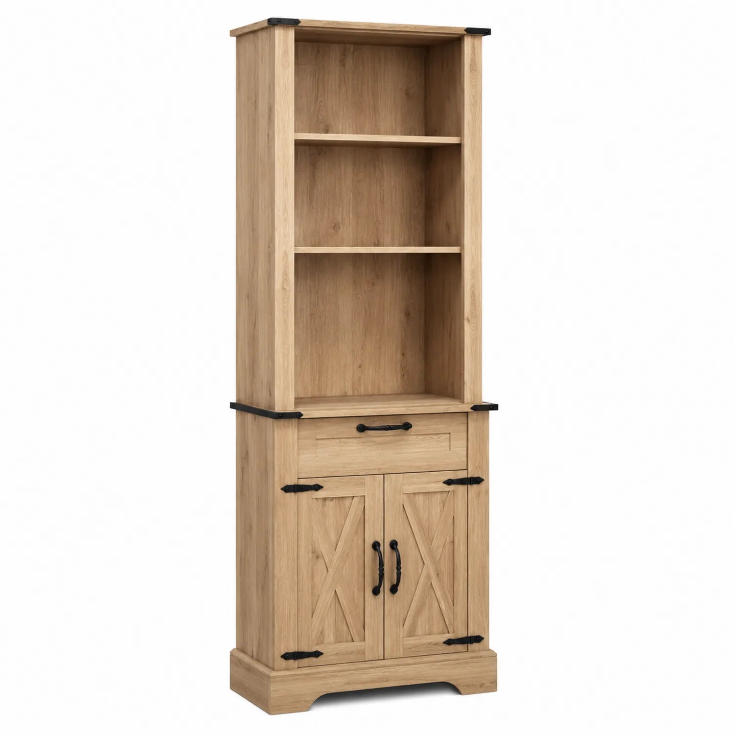 Regał z płyty MDF jasny dąb 80x30x180 cm