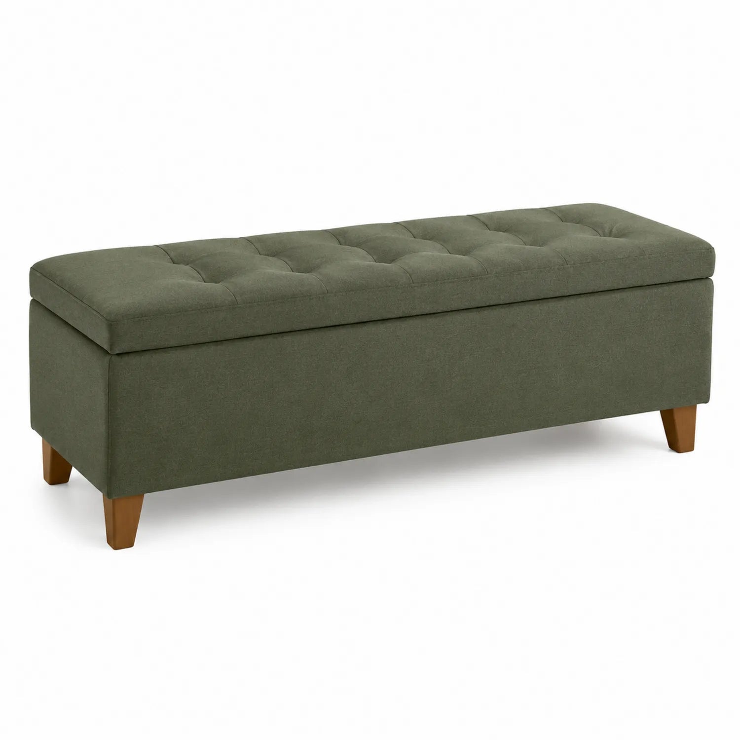 Ławka tapicerowana poliester zielona 120x40x45 cm