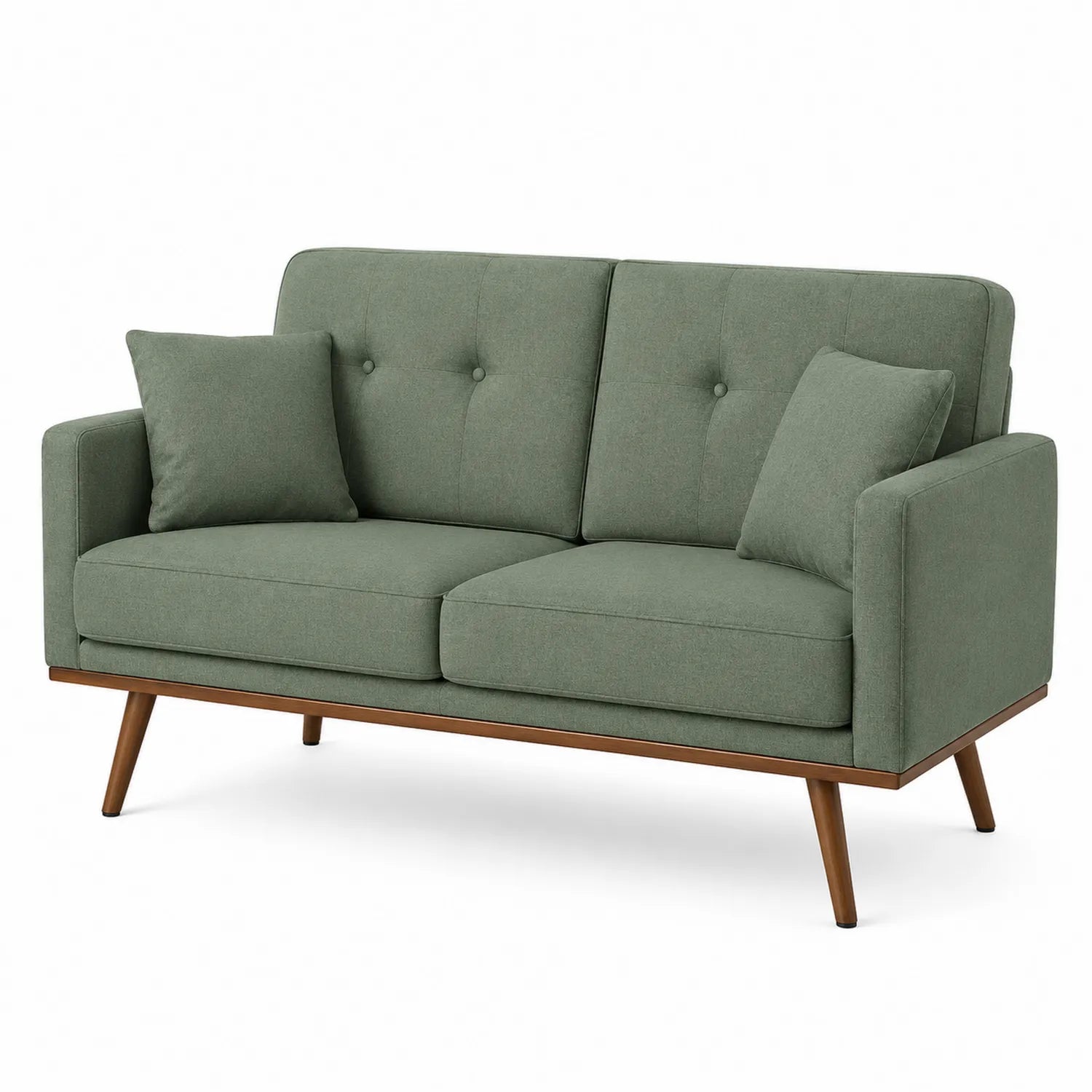 Sofa dwuosobowa tapicerowana poliester Zielony 150cm