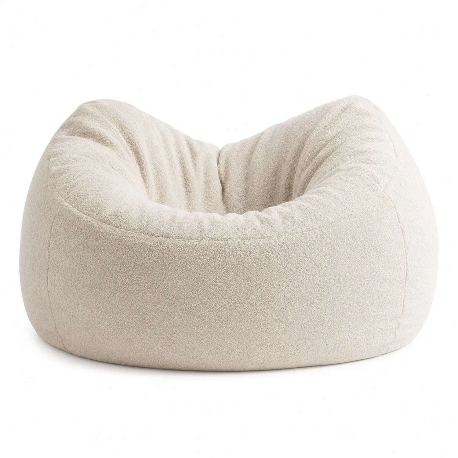 Fotel typu bean bag owalny w tkaninie poliestrowej beżowy