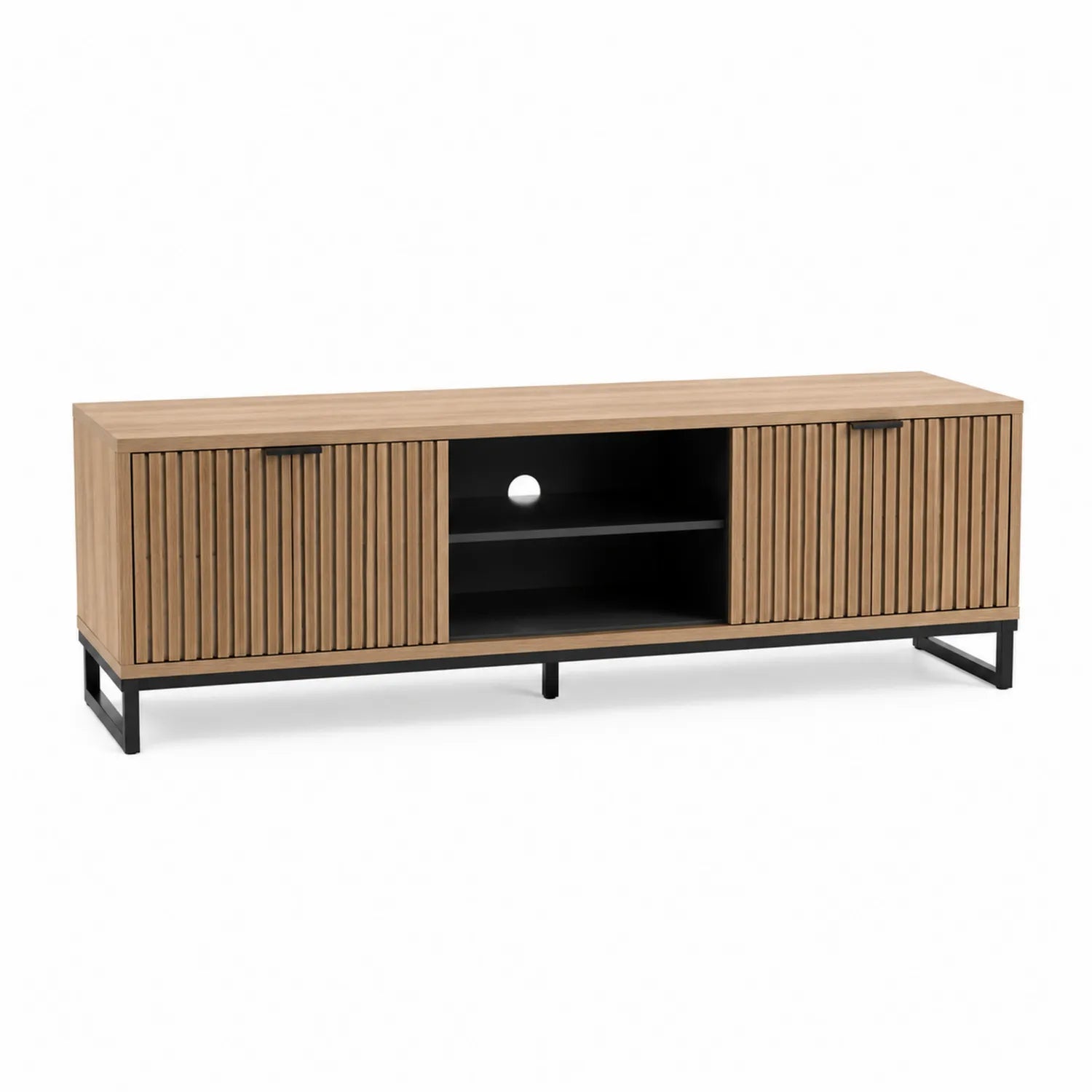 Szafka RTV z drewna i metalu 180x40x55 cm